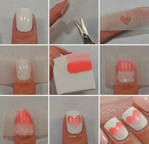 Nail Art Ombre Heart