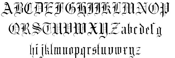 Old English Alphabet Gothic Font