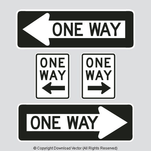 One Way Street Sign Clip Art