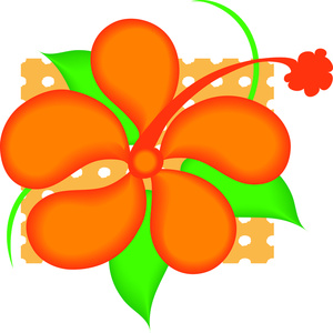 Orange Tropical Flower Clip Art