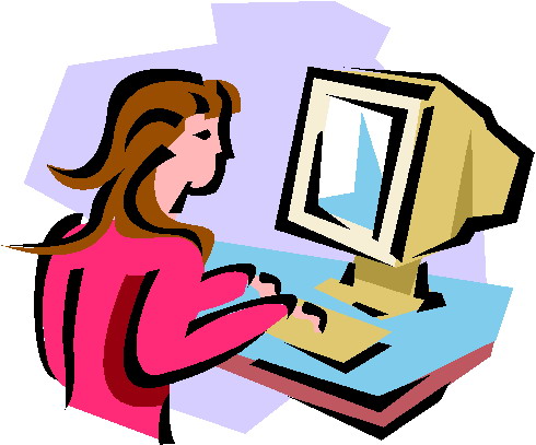 Person On Computer Clip Art