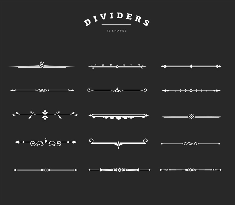 Photoshop Custom Shapes Dividers