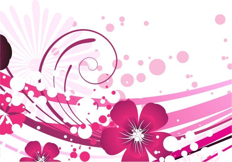 14 Pink Flower Vector Images