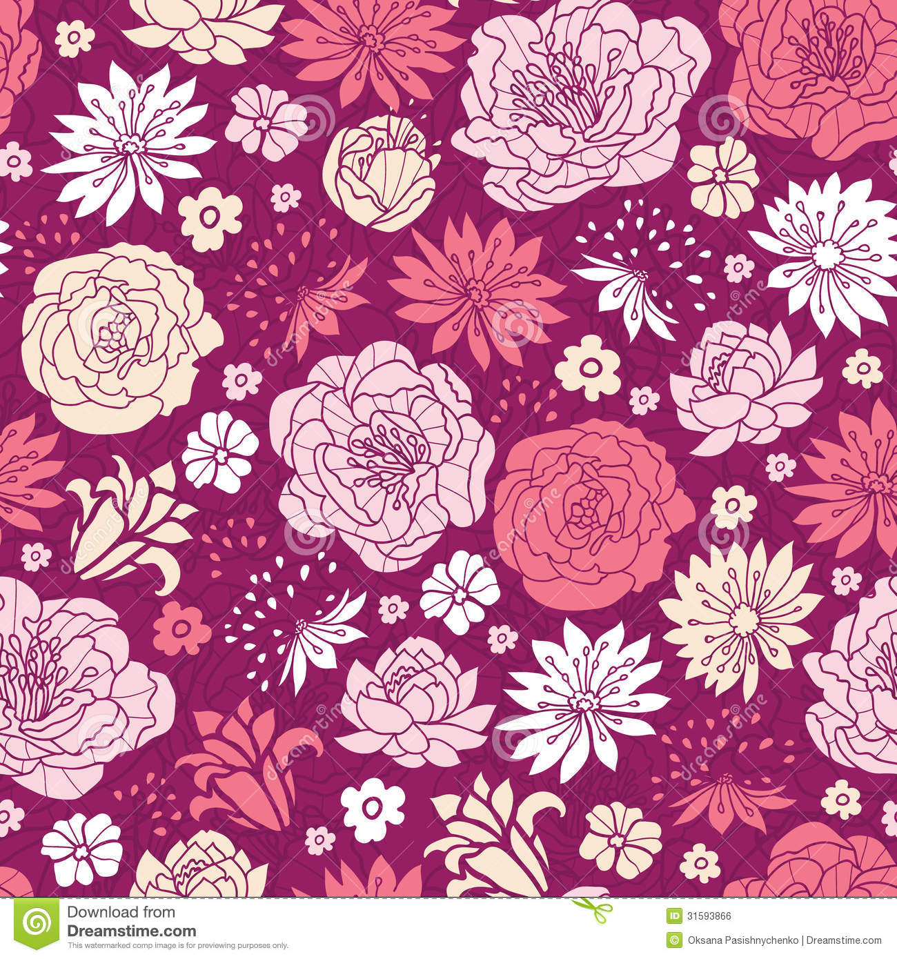 Pink Purple and Blue Flower Patterns