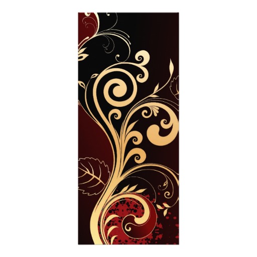 Red Black and Gold Swirl Design