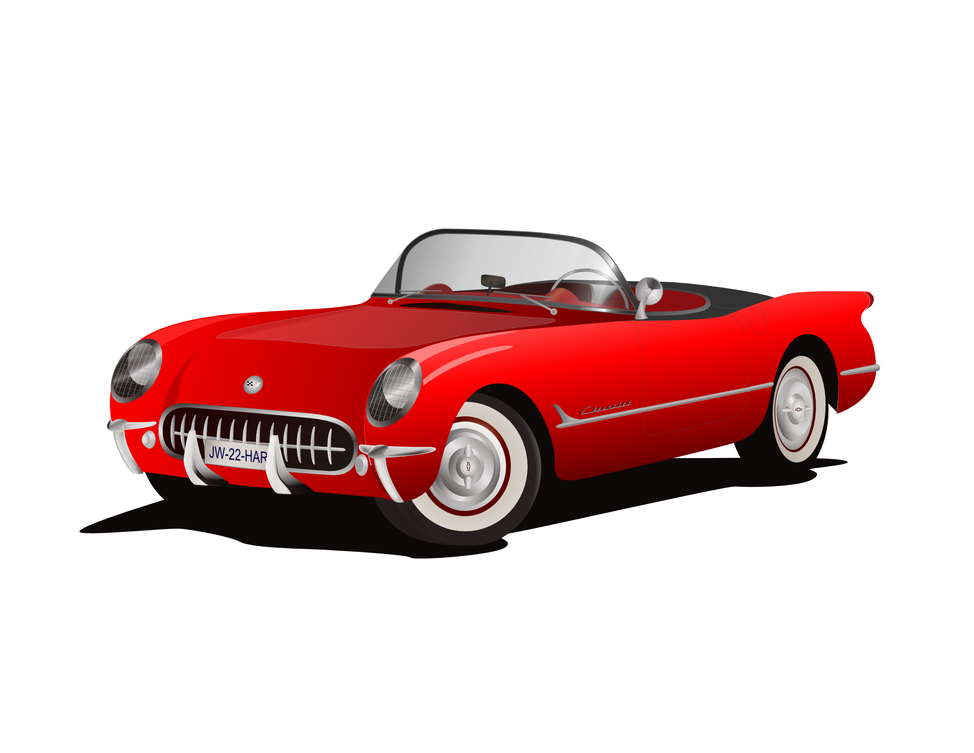 Red Corvette Clip Art