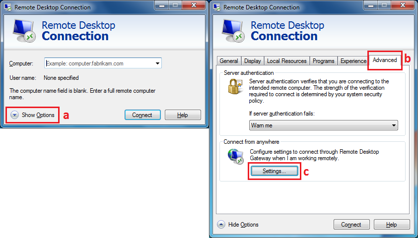 Remote Desktop Connection Gateway