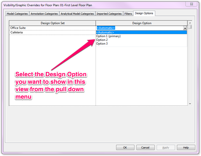 Revit Design Options