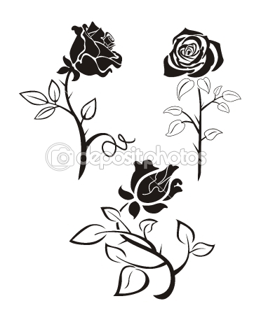 Rose Outline Clip Art Vector Free