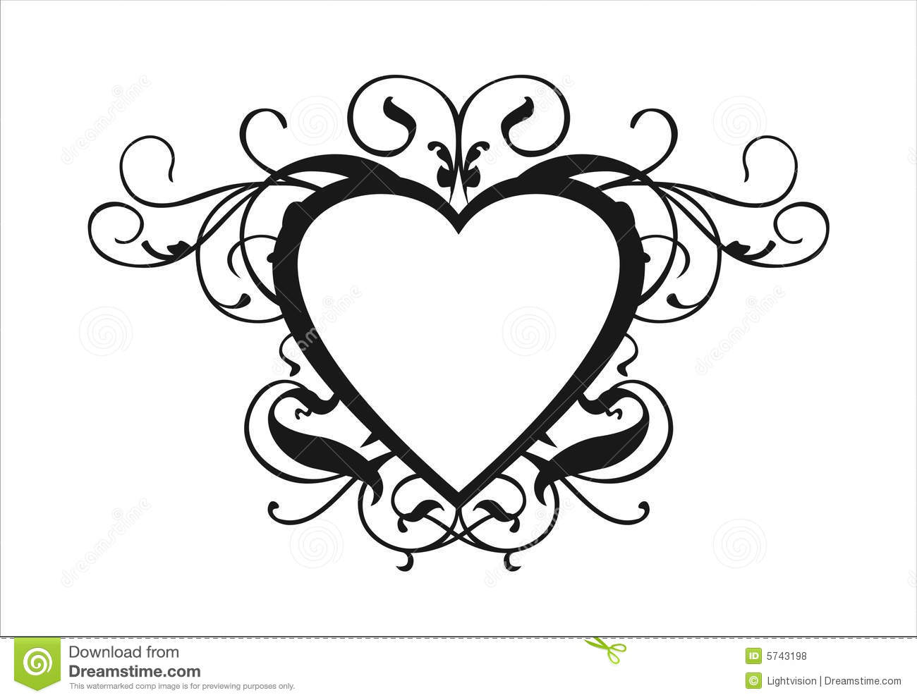 Scroll Hearts Wedding Clip Art