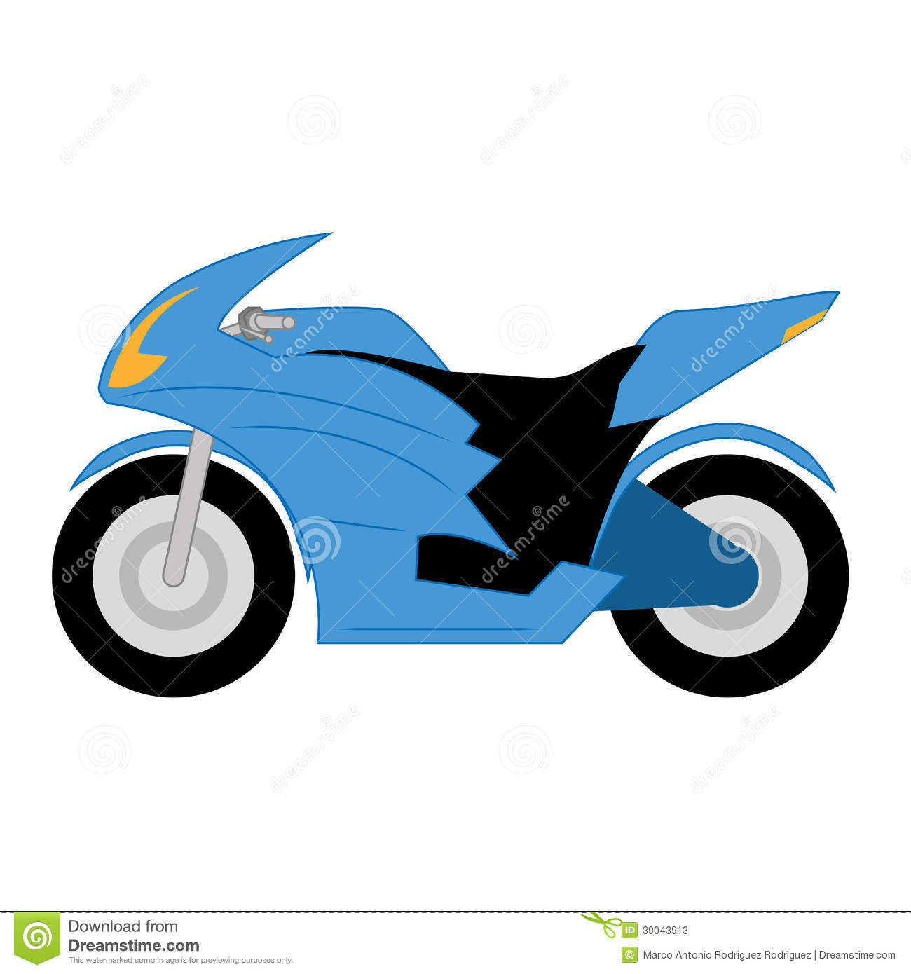 Simple Cartoon Motorcycle