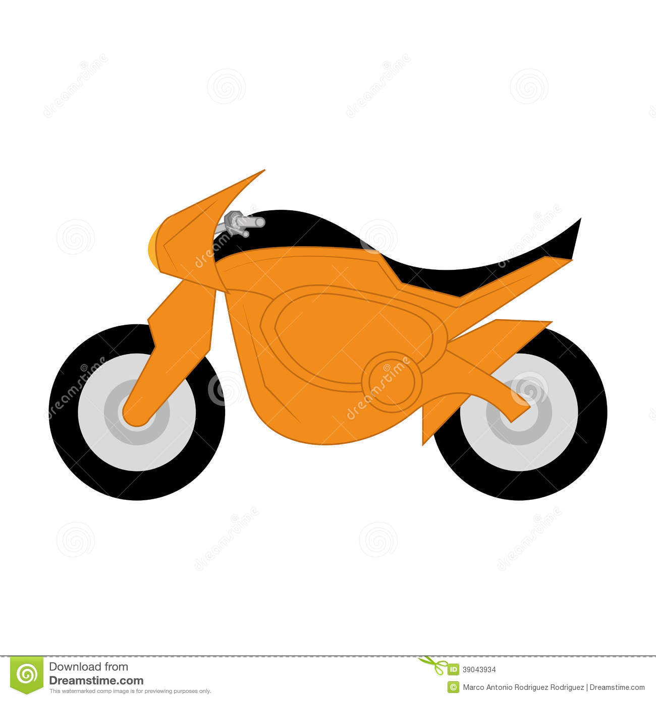 Simple Cartoon Motorcycle