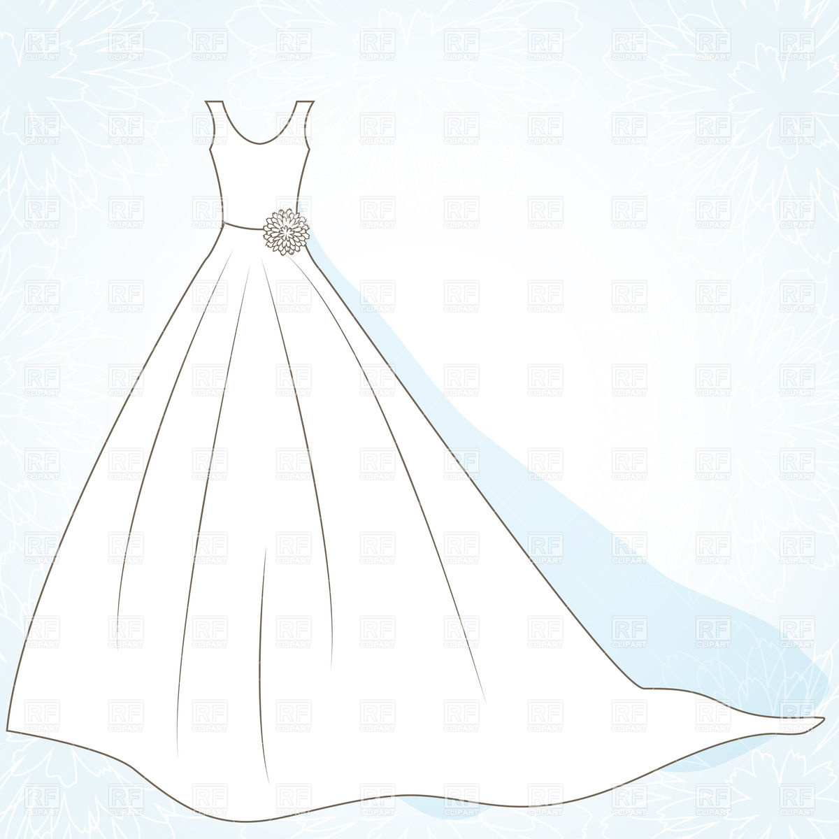Simple Wedding Dress Clip Art