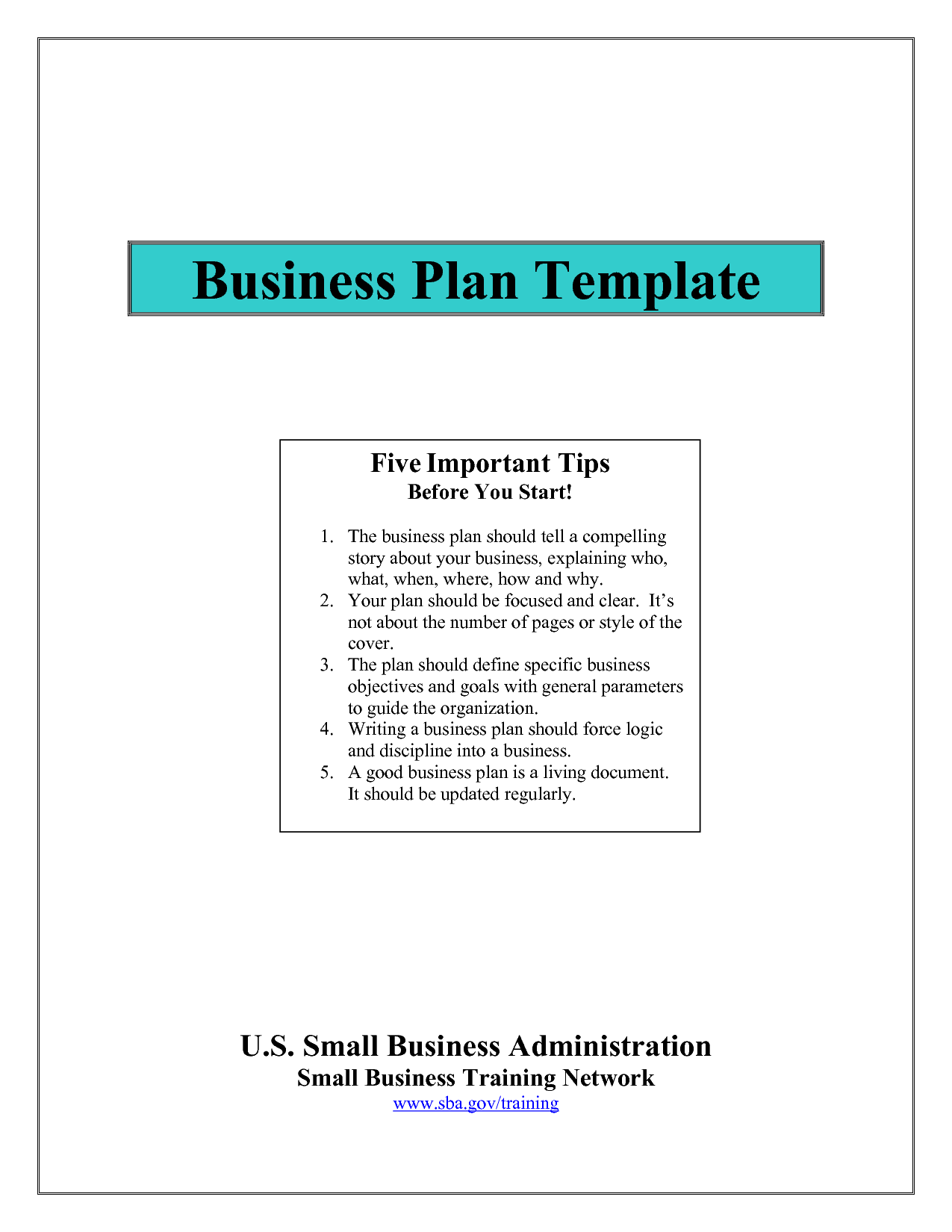 Small Business Plan Outline Template Small Business Plan Outline Template