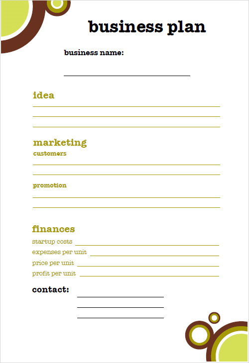 Small Business Plan Sample Templates