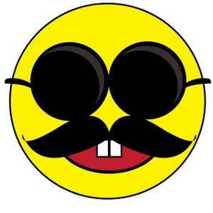 Smiley Face with Mustache Clip Art