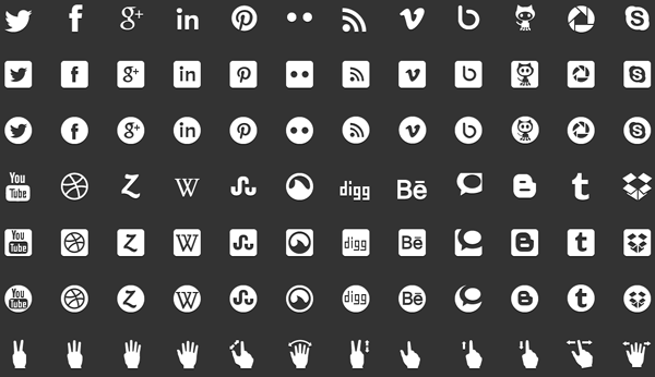 Social Media Icons White