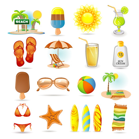 Summer Icons Vector Free
