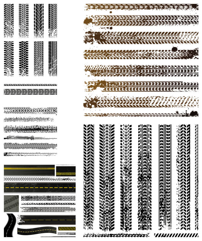 Tire Tracks Vector Art Free