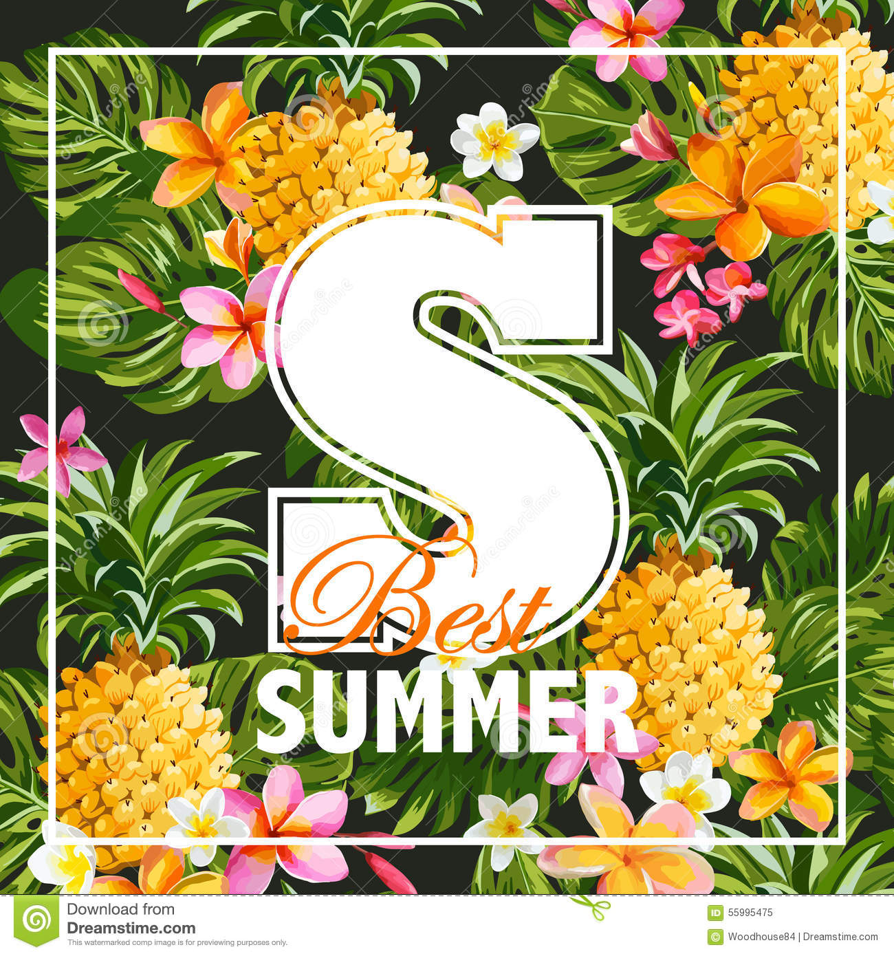 Tropical Flowers Graphic Design