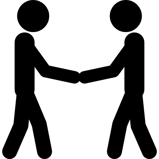 Two Stick Figures Shaking Hands