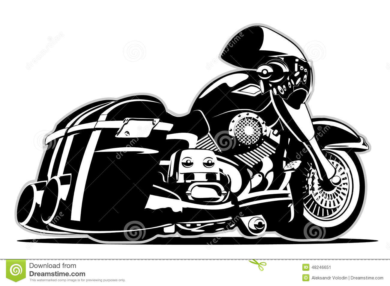 Vector Cartoon Motorcycle