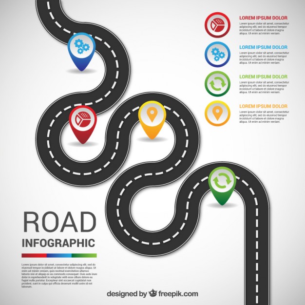 Vector Road Map Infographic