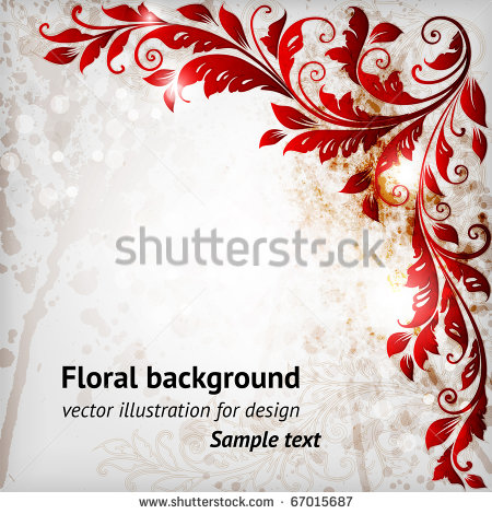 Vintage Red Floral Border Design