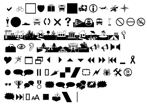 Webdings Font Symbols Chart