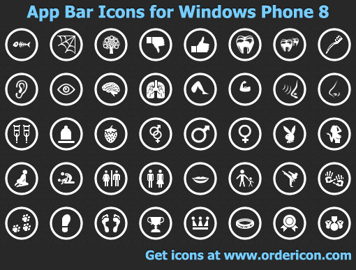 Windows Phone 8 App Bar Icons