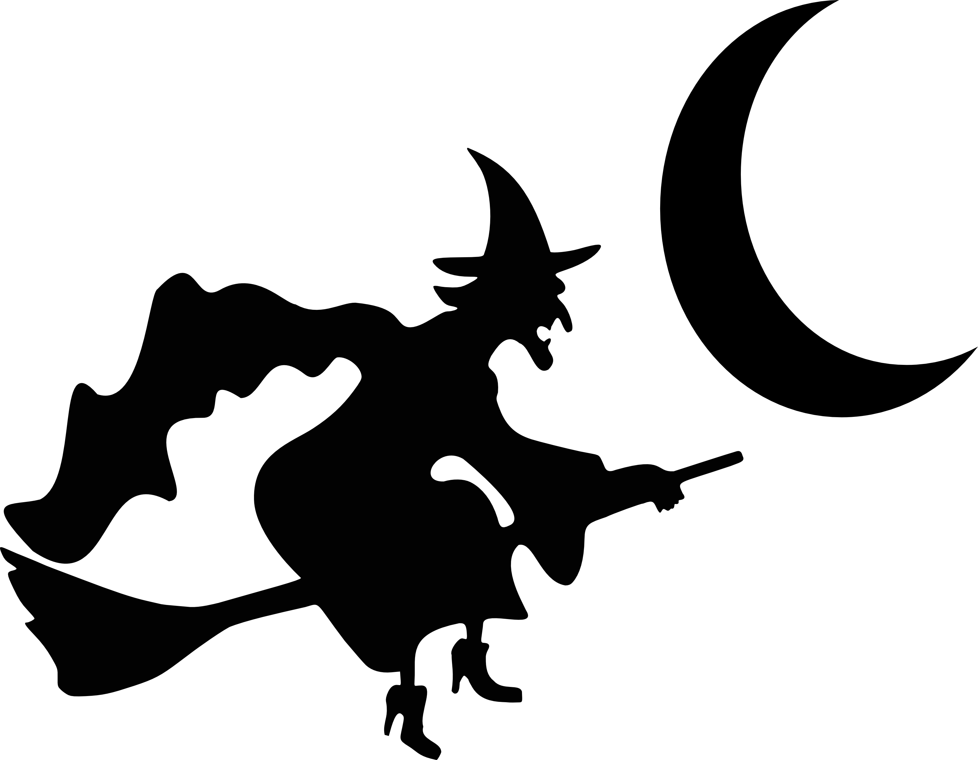 Witch and Moon Silhouette