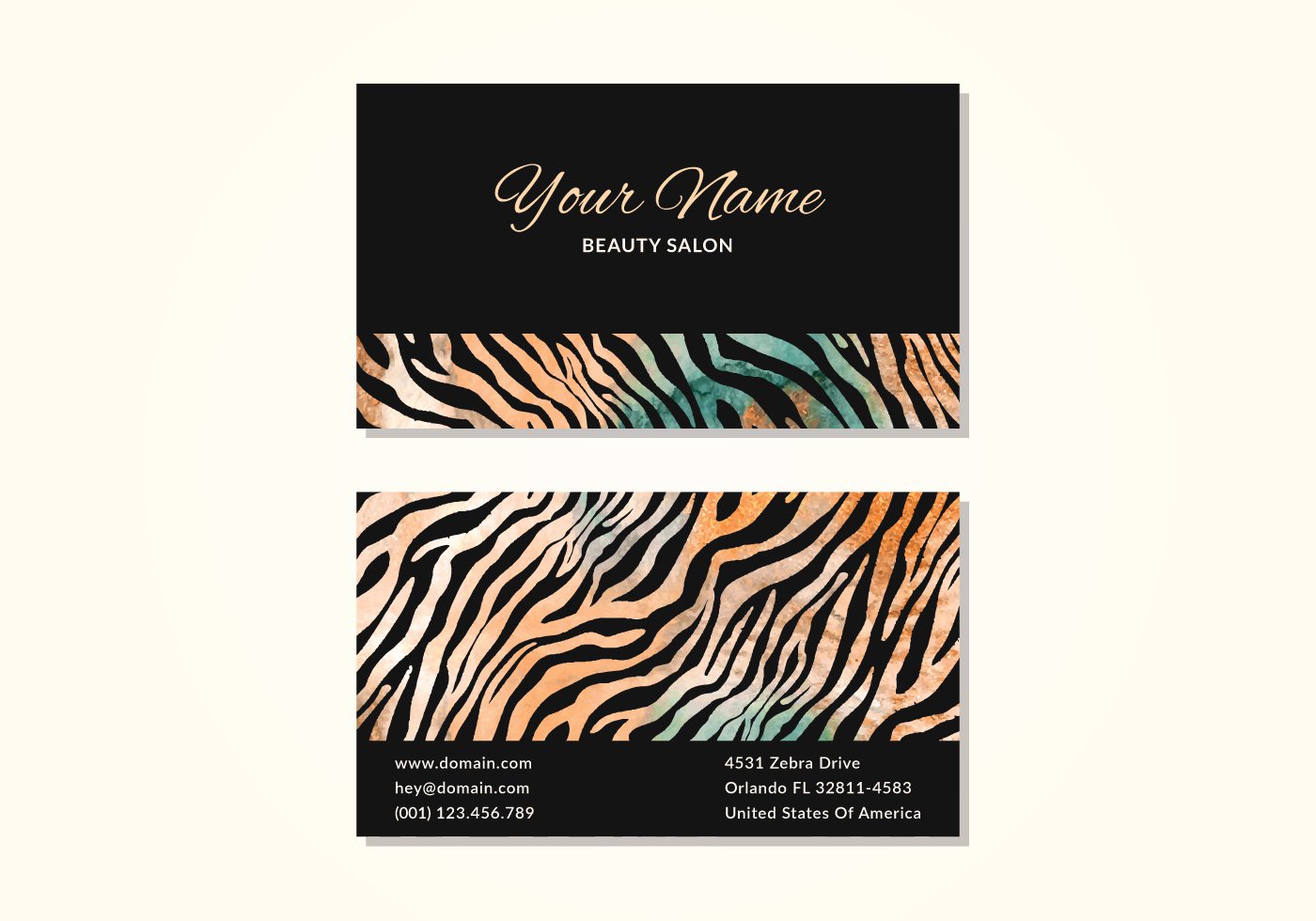 Zebra Print Business Cards