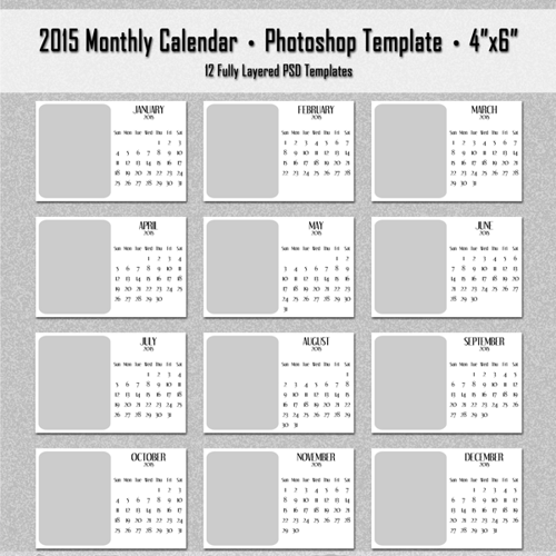 2015 Monthly Calendar Template