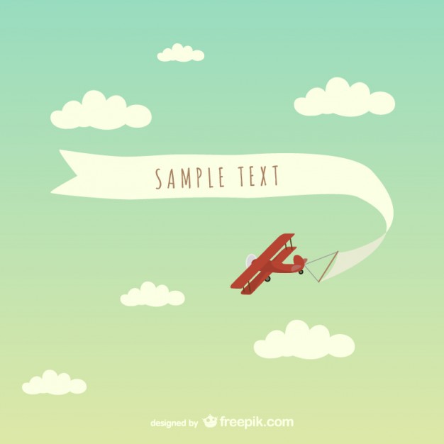 Airplane with Banner Vector Free
