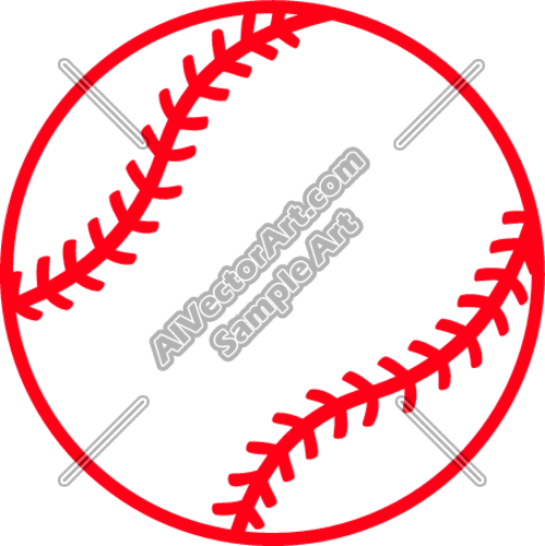 Baseball Heart Vector Clip Art