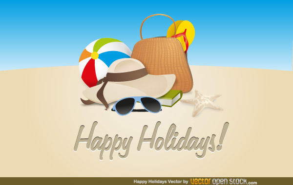 Beach Happy Holidays Clip Art Free