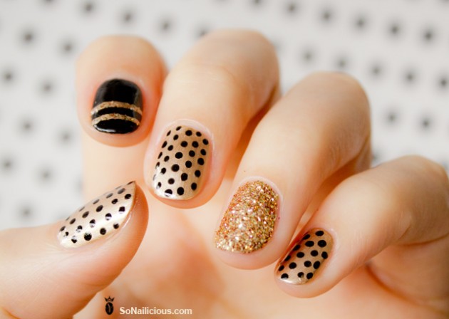 Black and Gold Nail Designs