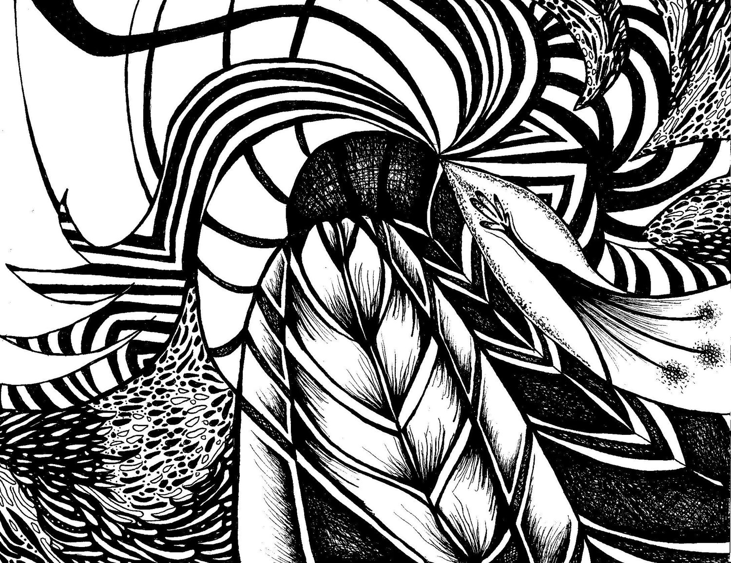 Black and White Abstract Drawings