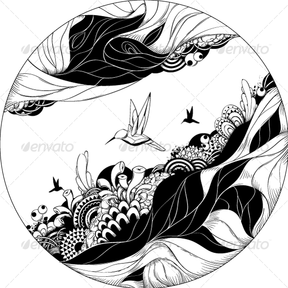 Black and White Vector Line Drawings
