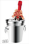 Bucket Champagne Bottle PSD