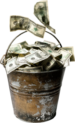 Bucket with Money