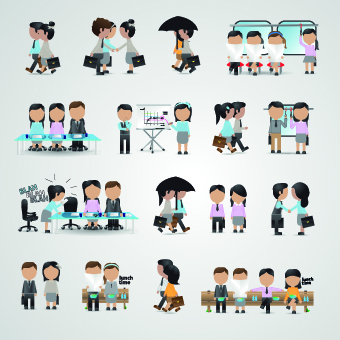 Business People Icons Vector