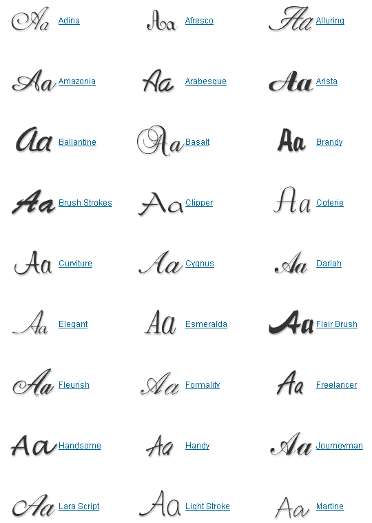 Calligraphy Handwriting Fonts Calligraphy Handwriting Fonts