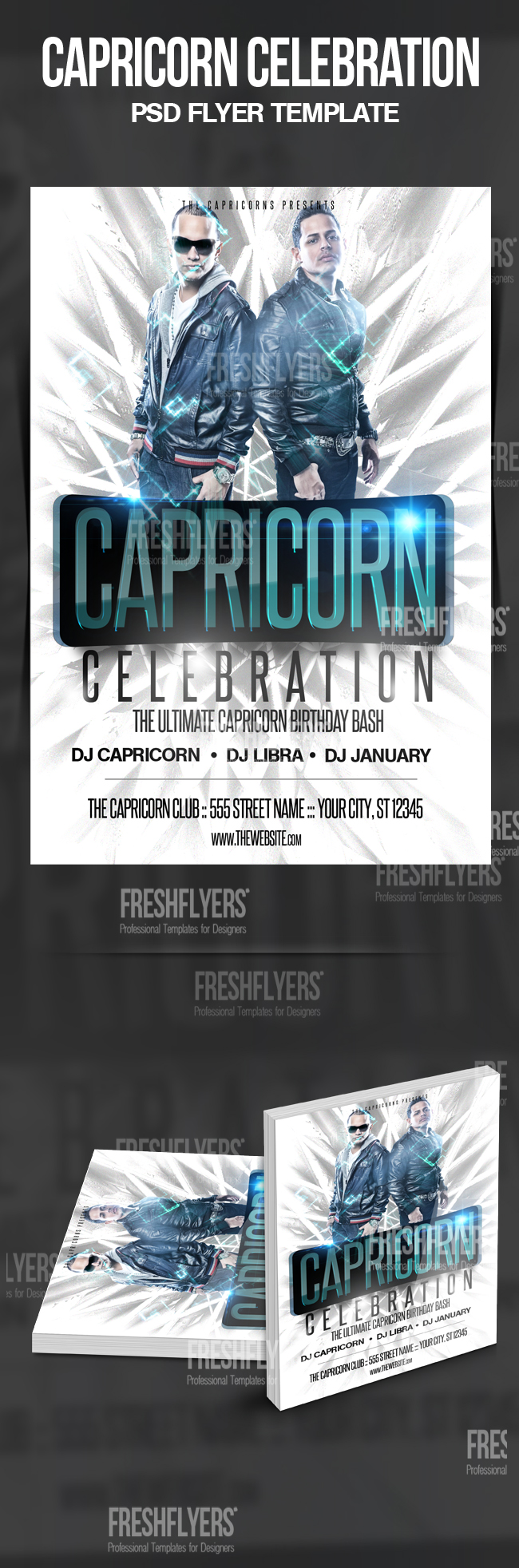 Capricorn Birthday Party Flyer