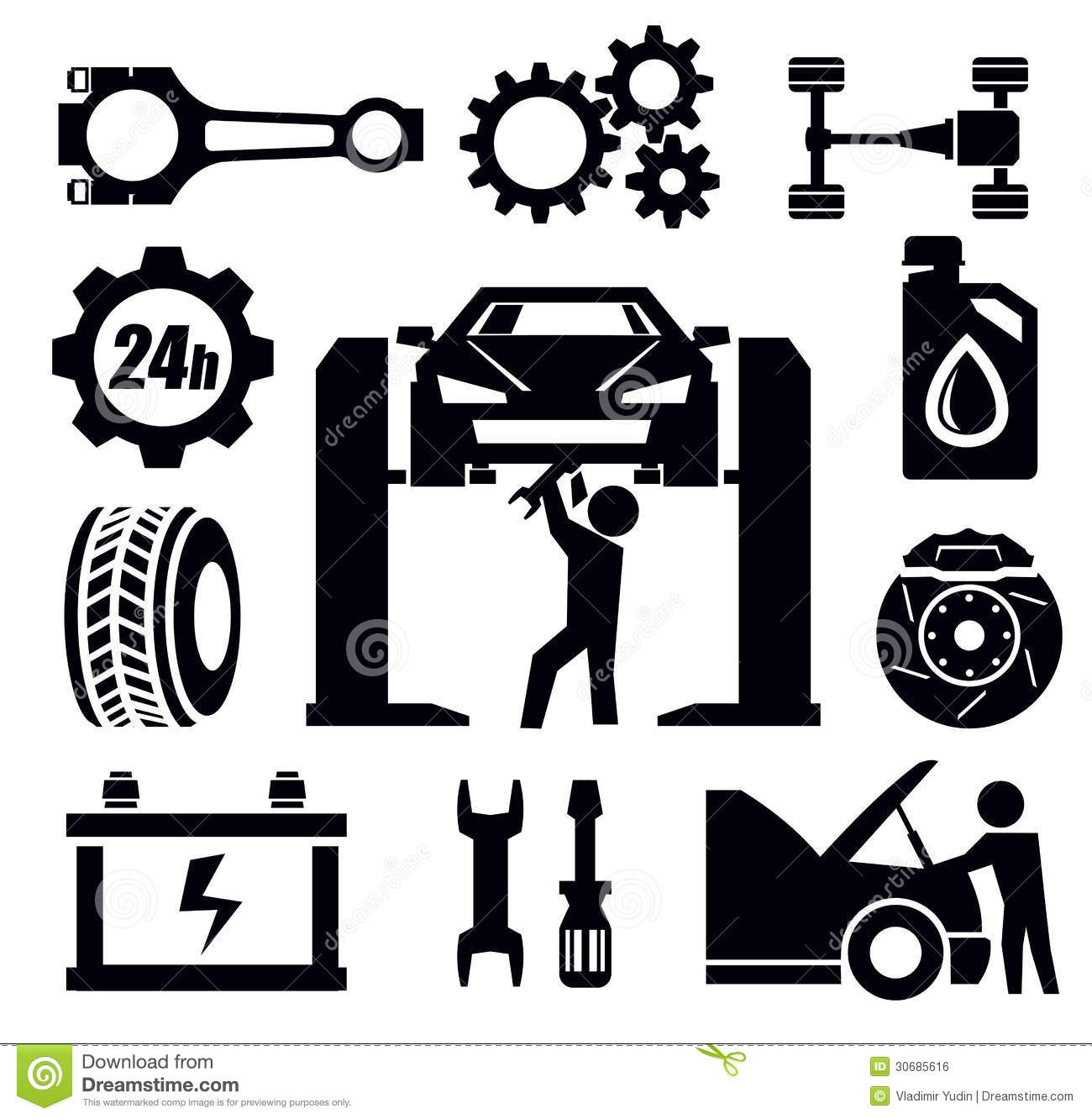 Car Repair Clip Art Black and White