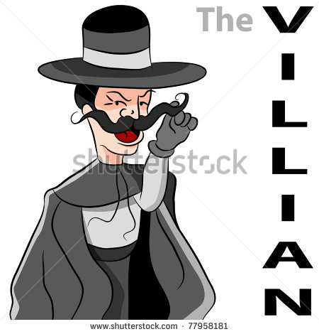 Cartoon Evil Villains with Mustache