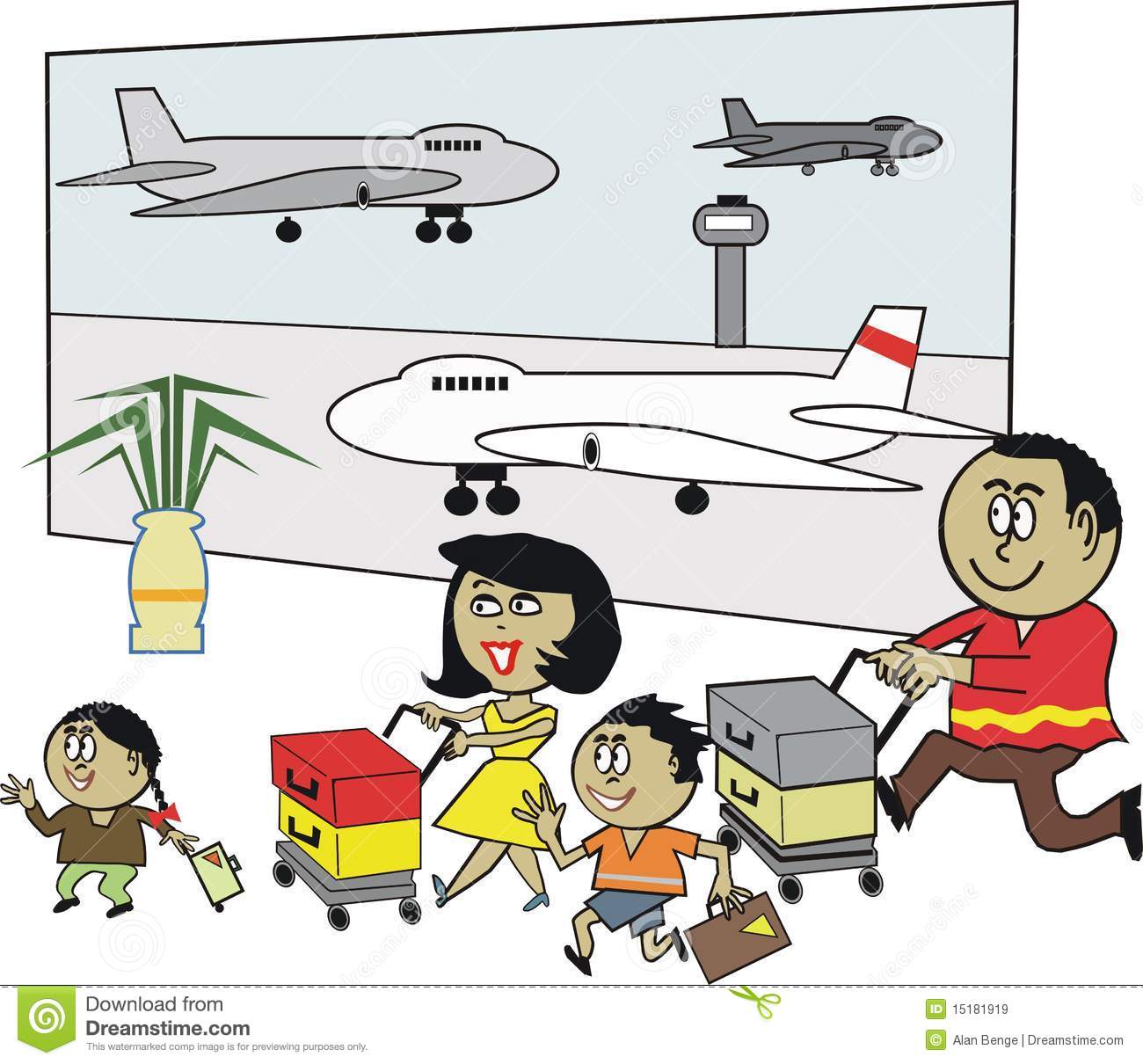 Cartoon Family Airport