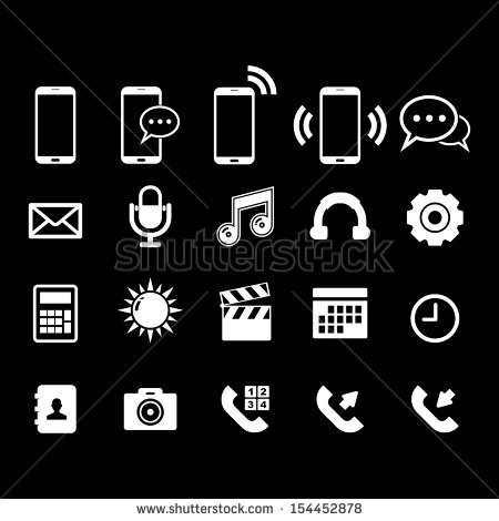 Cell Phone Icon Vector White