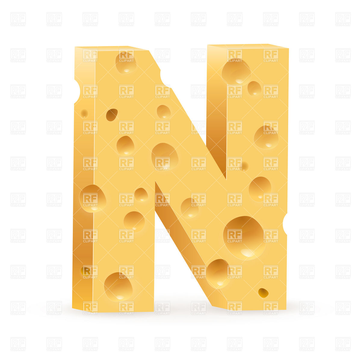 Cheese Font Letter N