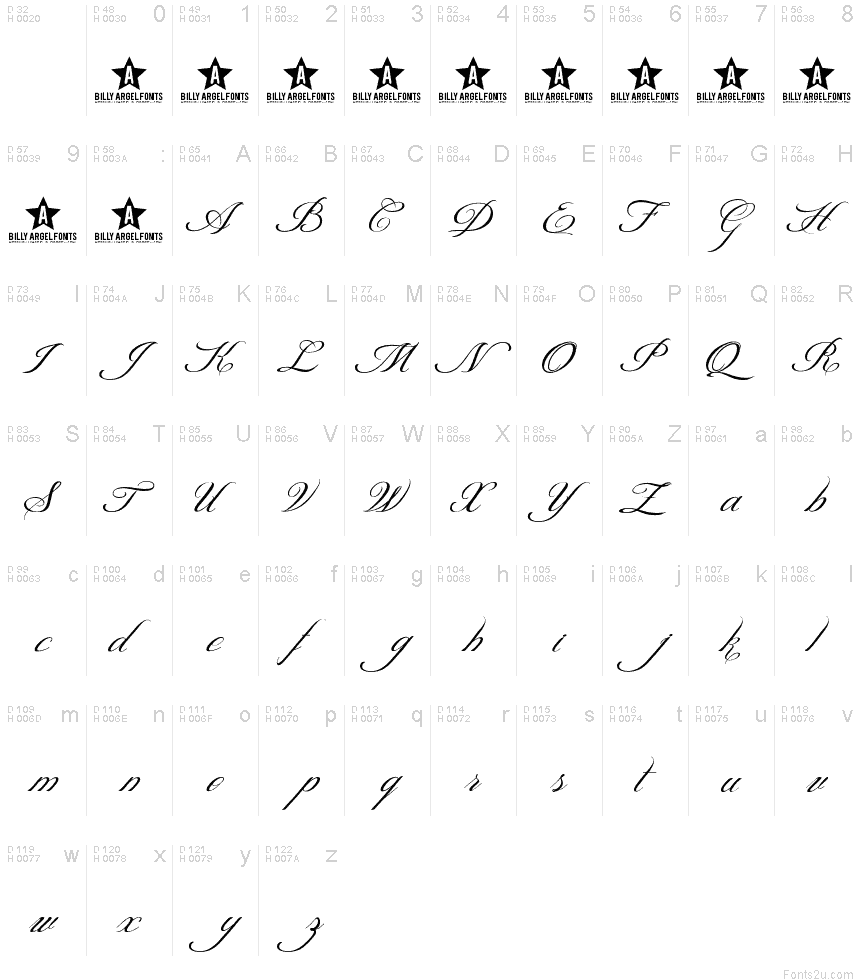 Cursive Font Names